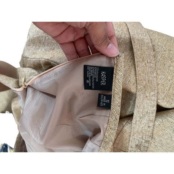 KASPER Skirt Suit‎ Size 12 Two Piece Set  Bonus Belt Executive Career Gold - Picture 11 of 16